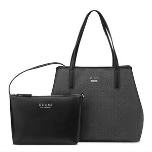 GUESS Elegant Black and Gray Tote with Pouch